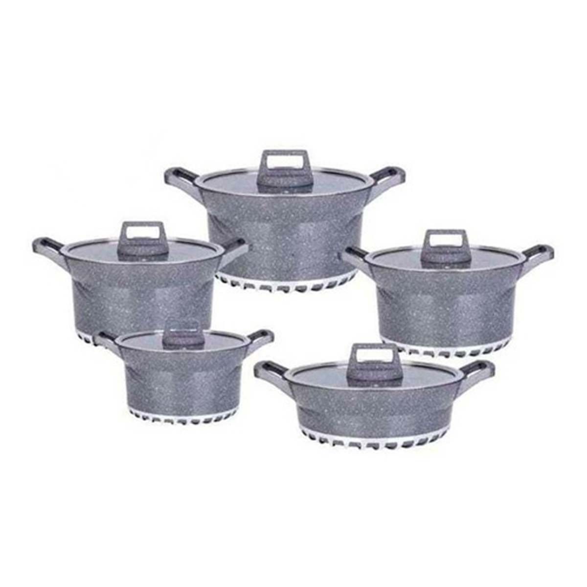VALESKA - Juego de Ollas de roca volcánica VALESKA vl-let010 10 piezas - plomo