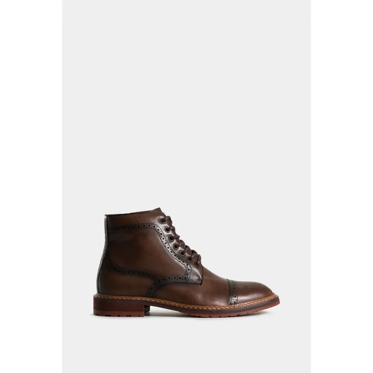 VELEZ - Vélez Botas Estepa Cuero Liso Hombre Detalle Artesanal Café