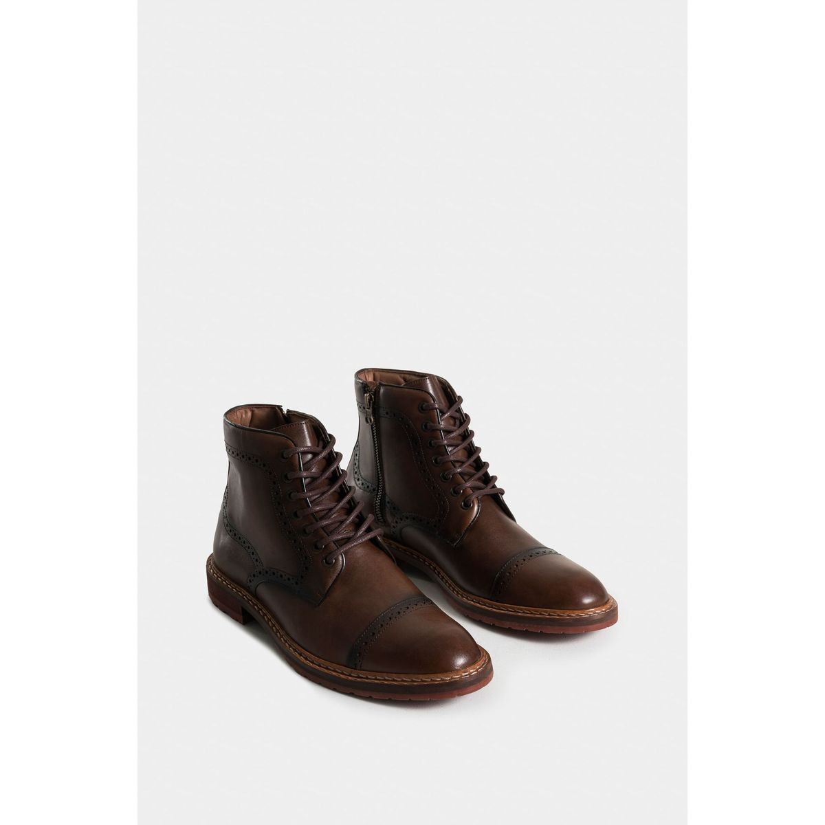 VELEZ - Vélez Botas Estepa Cuero Liso Hombre Detalle Artesanal Café