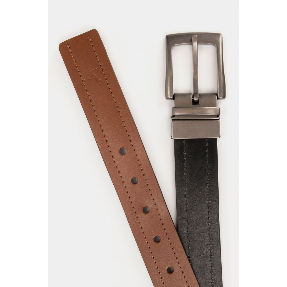 VELEZ - Vélez Correa Doble Faz Cuero Hombre Hebilla Reversible Negro