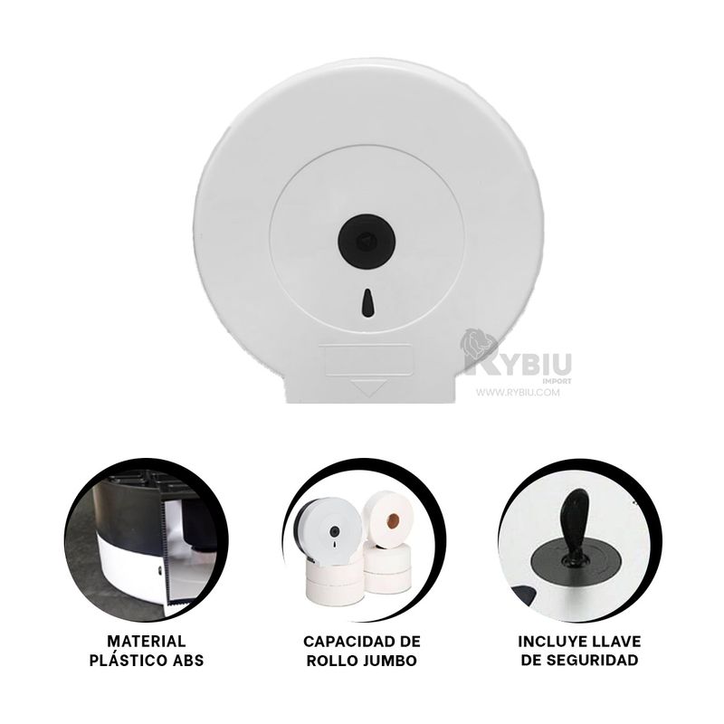 RYBIU IMPORT - Portarollos Util de Baño en Tono Blanco Y+Regalo Agendita