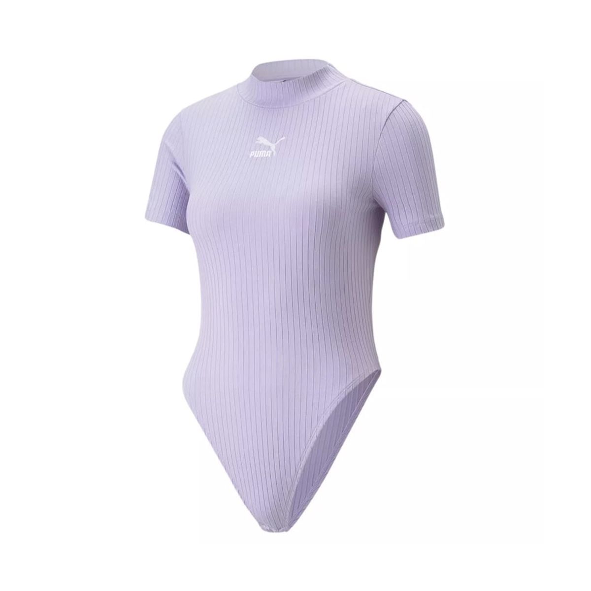 PUMA - Puma Body Manga Corta con Cuello Alto Morado Talla S