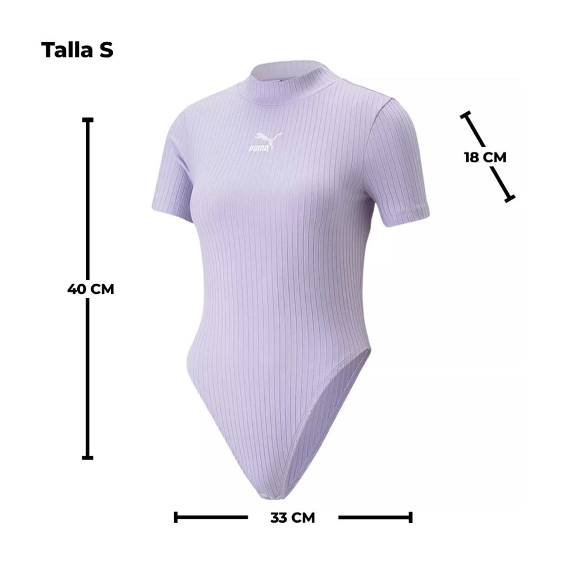 PUMA - Puma Body Manga Corta con Cuello Alto Morado Talla S