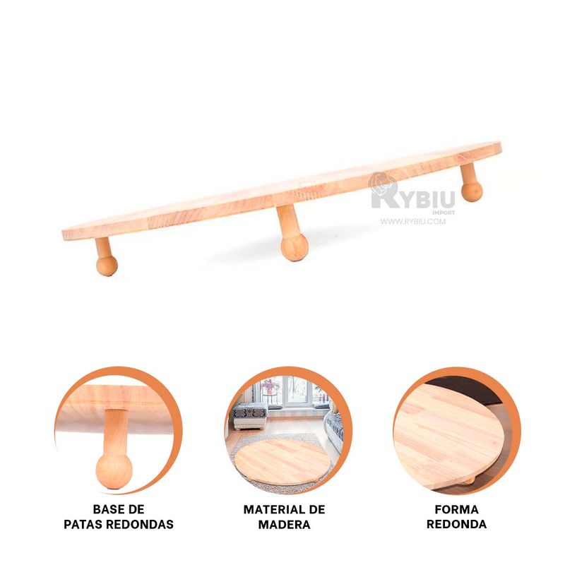 RYBIU IMPORT - Tabla de Forma Redonda en 39 cm Y+Ligas de Regalo