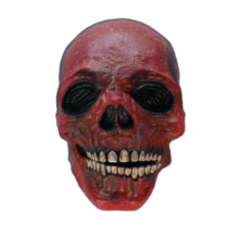 GENERICO - Máscara Látex Cráneo Rojo Con Quijada Articulable Cosplay