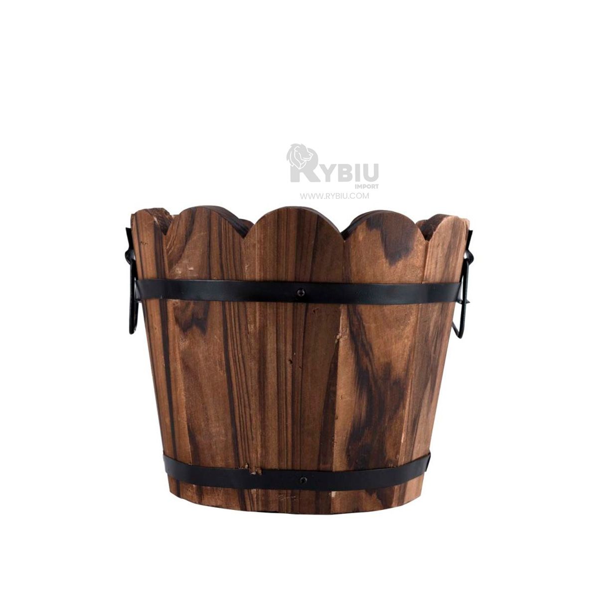 RYBIU IMPORT - Macetero Moderno en Modelo Barril de 15cm Y+Papel de Regalo