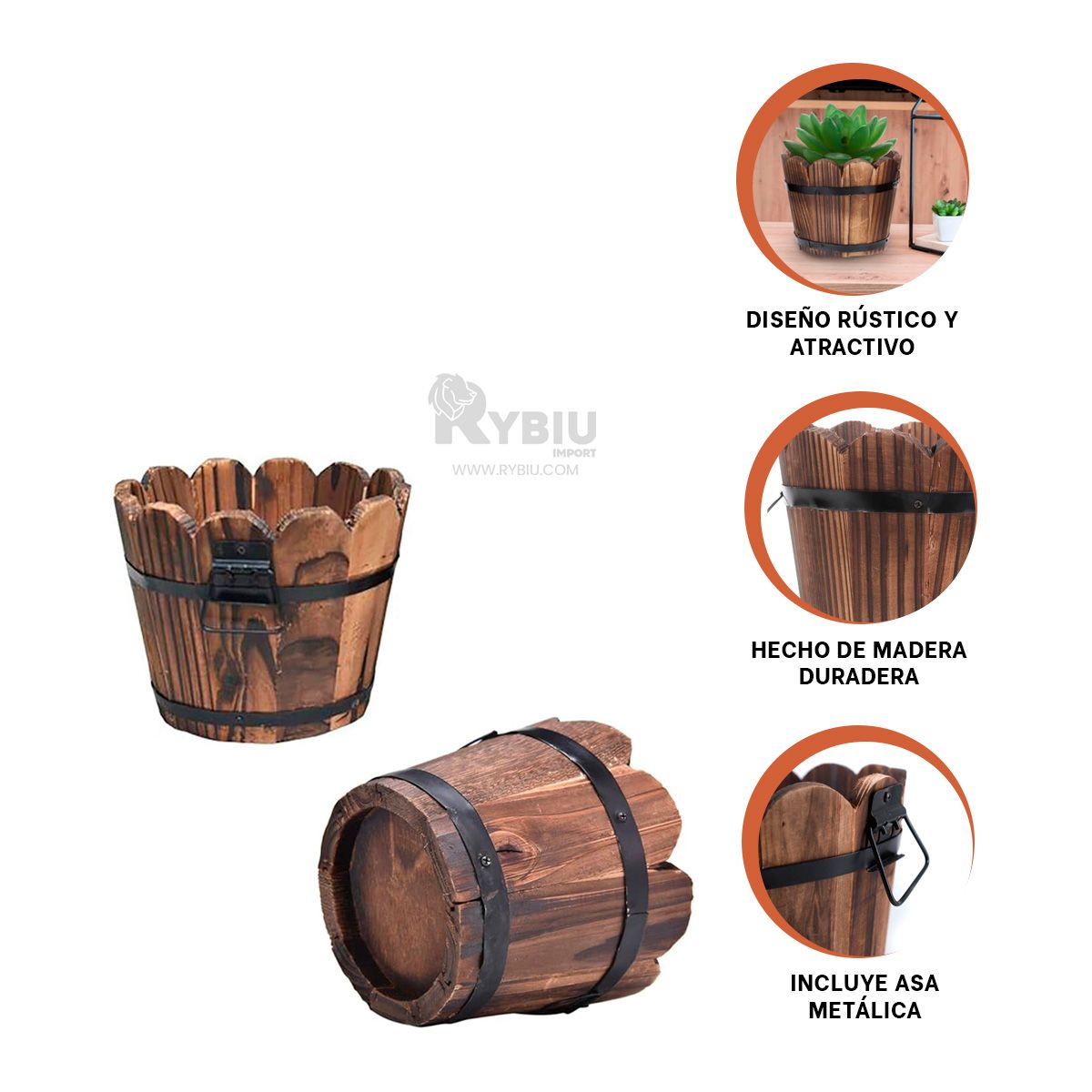 RYBIU IMPORT - Maceta Compacta con Borde Ondeado de 15cm Y+Regalo Agendita