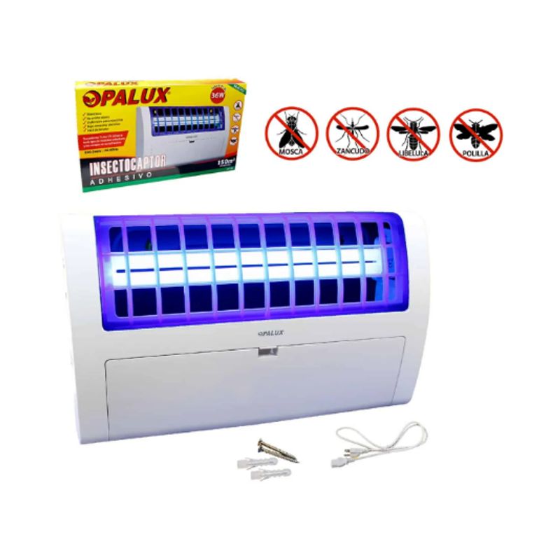 OPALUX - Insectocaptor con Adhesivo de Metal 30W OP-G30 OPALUX