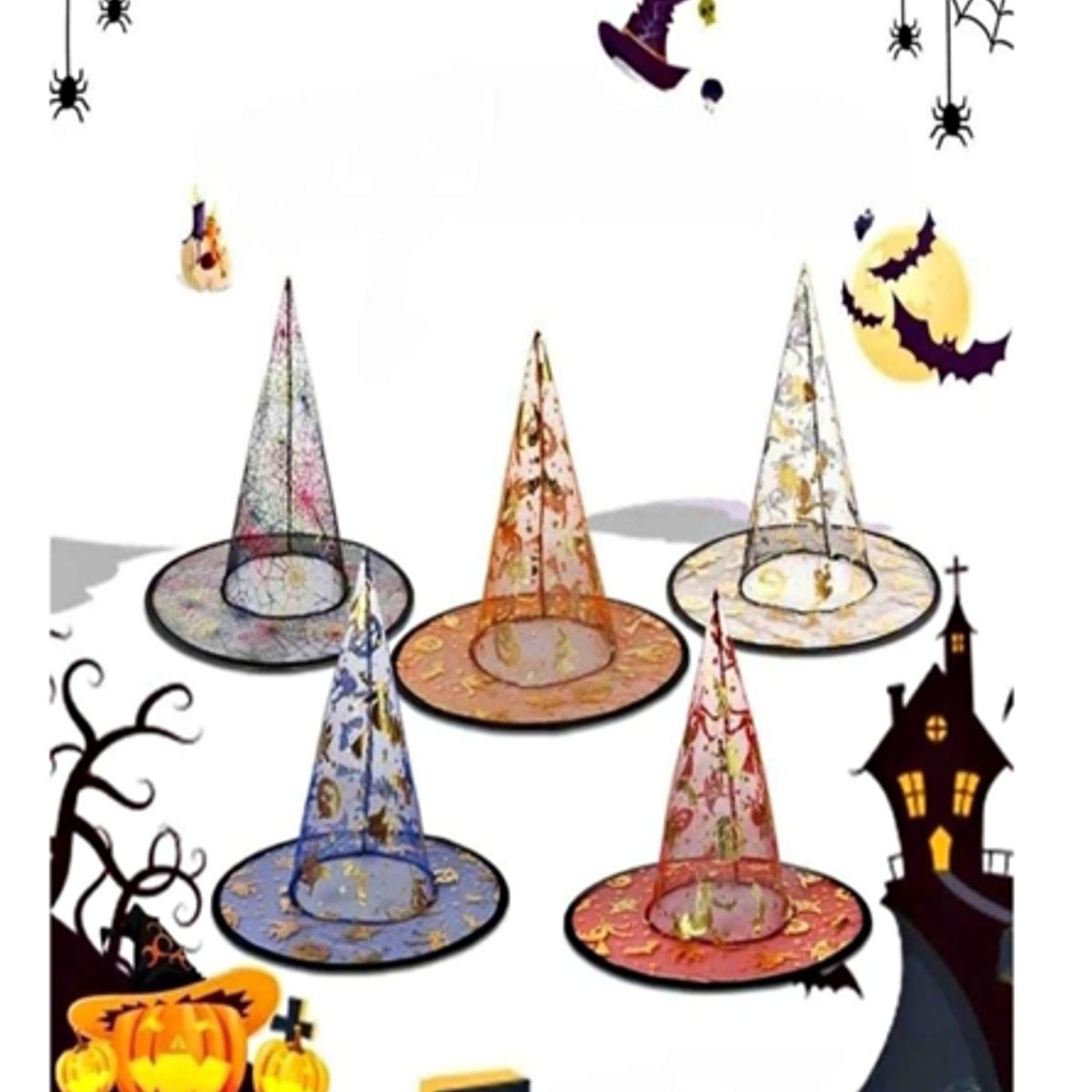 GENERICO - HALLOWEEN - Sombrero de bruja de poliéster