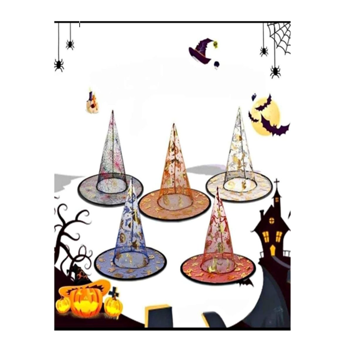 GENERICO - HALLOWEEN - Sombrero de bruja de poliéster