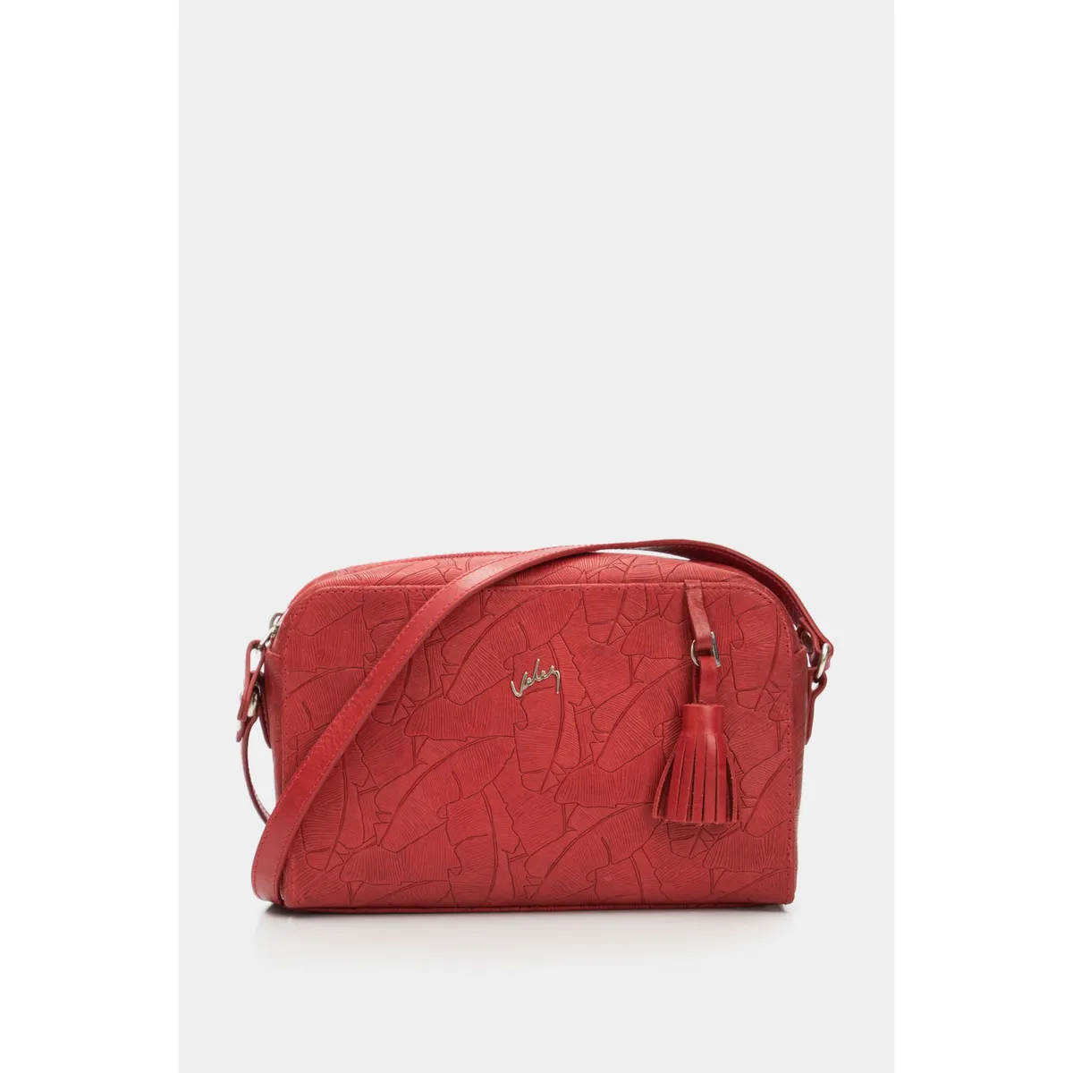 VELEZ - Vélez Manos Libres Verona De Cuero Para Mujer Grabado Rojo