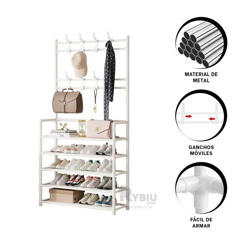 GENERICO - Portazapatos Organizador Moderno en Blanco Y+Gift MiniAgenda