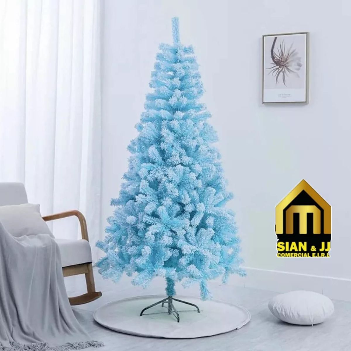 GENERICO - ARBOL NAVIDEÑO DE 180MTS NEVADO CELESTE