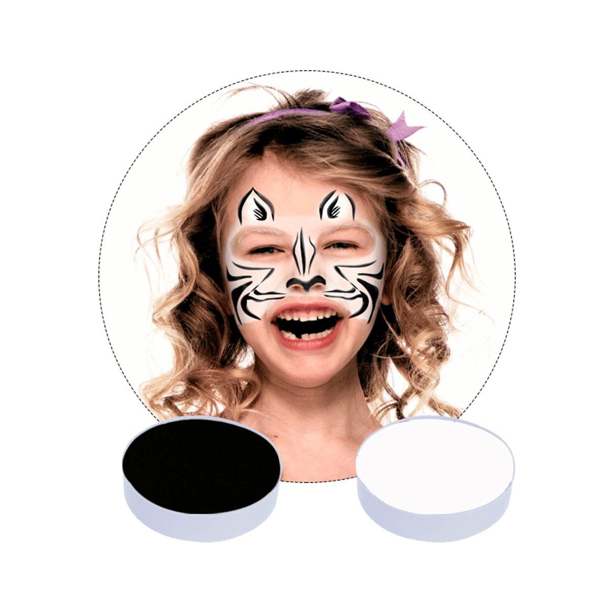 MASK COLORS - Set de maquillaje caritas pintada blanco y negro Halloween