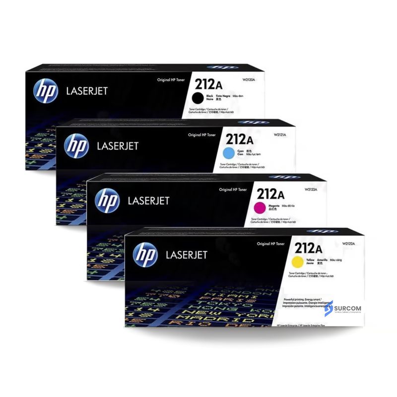 HP - Kit de Tóner HP 212A - Cyan Magenta Yellow Black Pack Completo