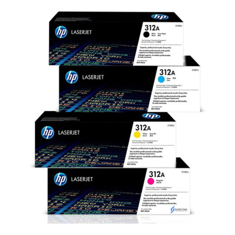 HP - Kit de Tóner HP 312A - Cyan Magenta Yellow Black Pack Completo