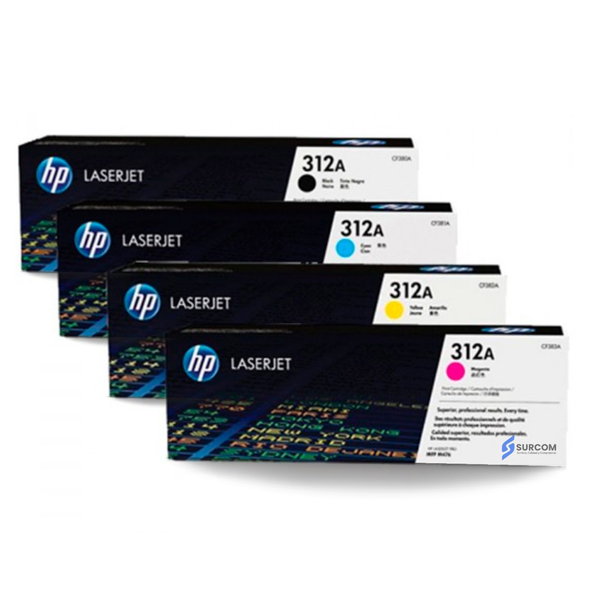HP - Kit de Tóner HP 312A - Cyan Magenta Yellow Black Pack Completo