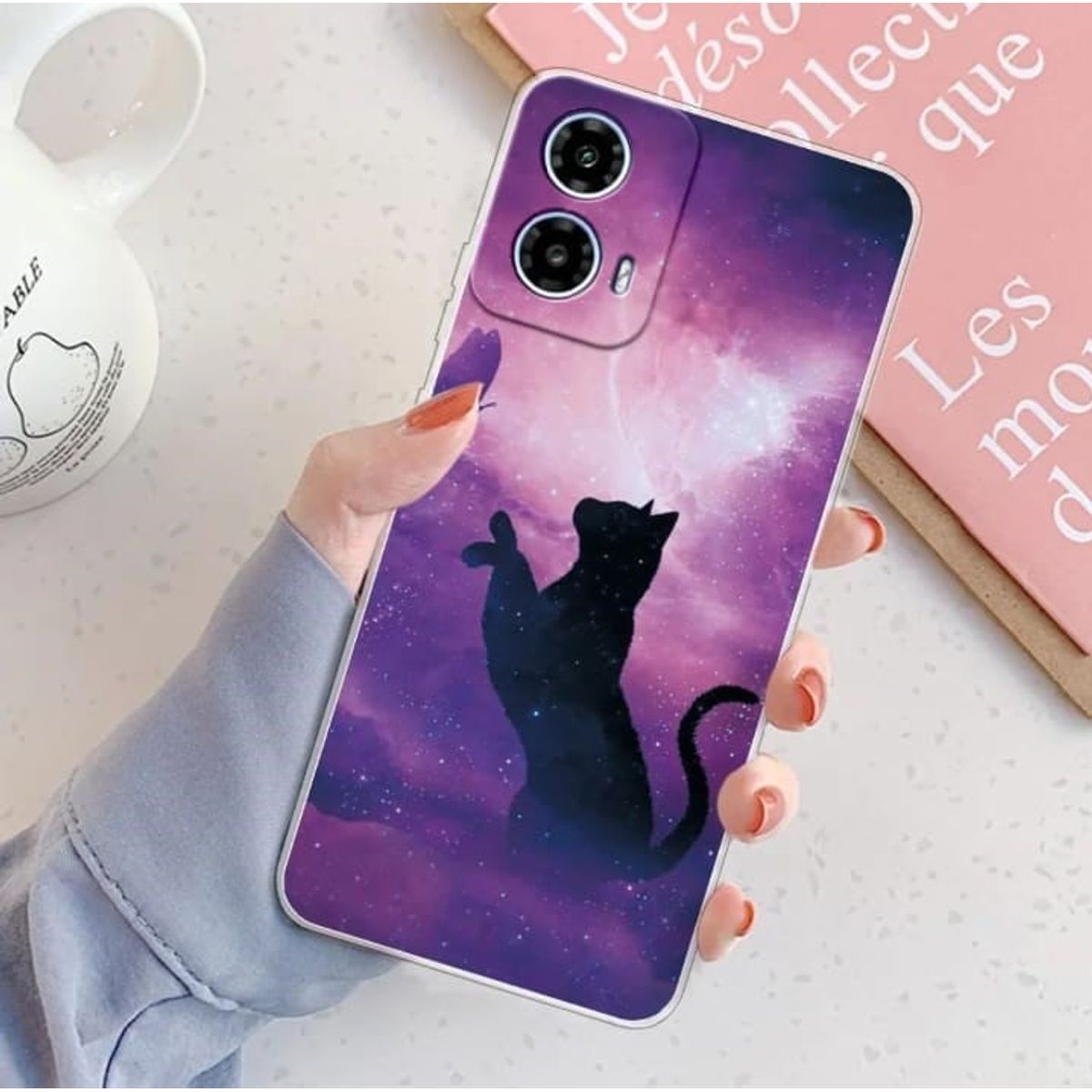 GENERICO - Case Moto g34 5g - Gato cosmico