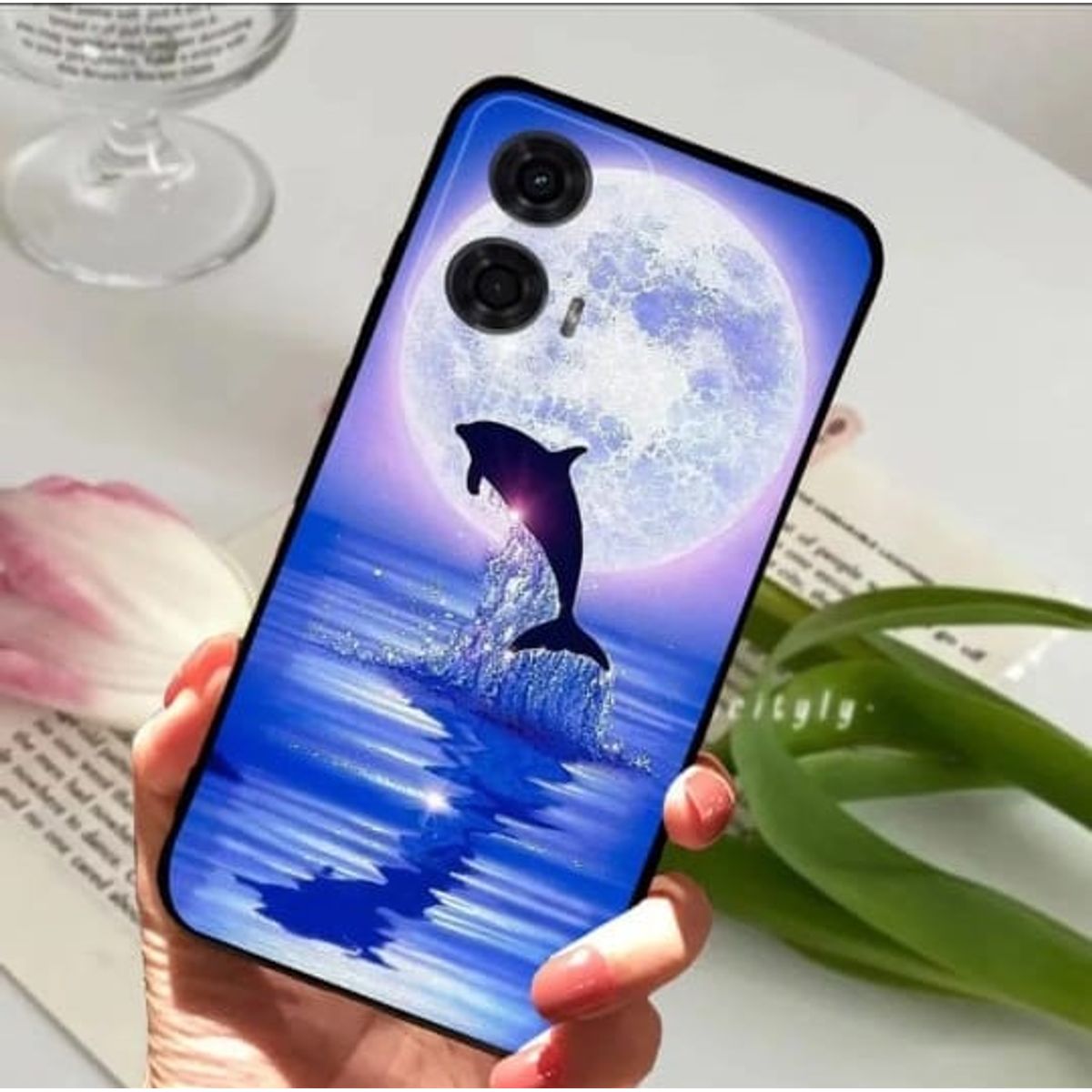 GENERICO - Case Moto g34 5g - Delfín Bajo la Luna