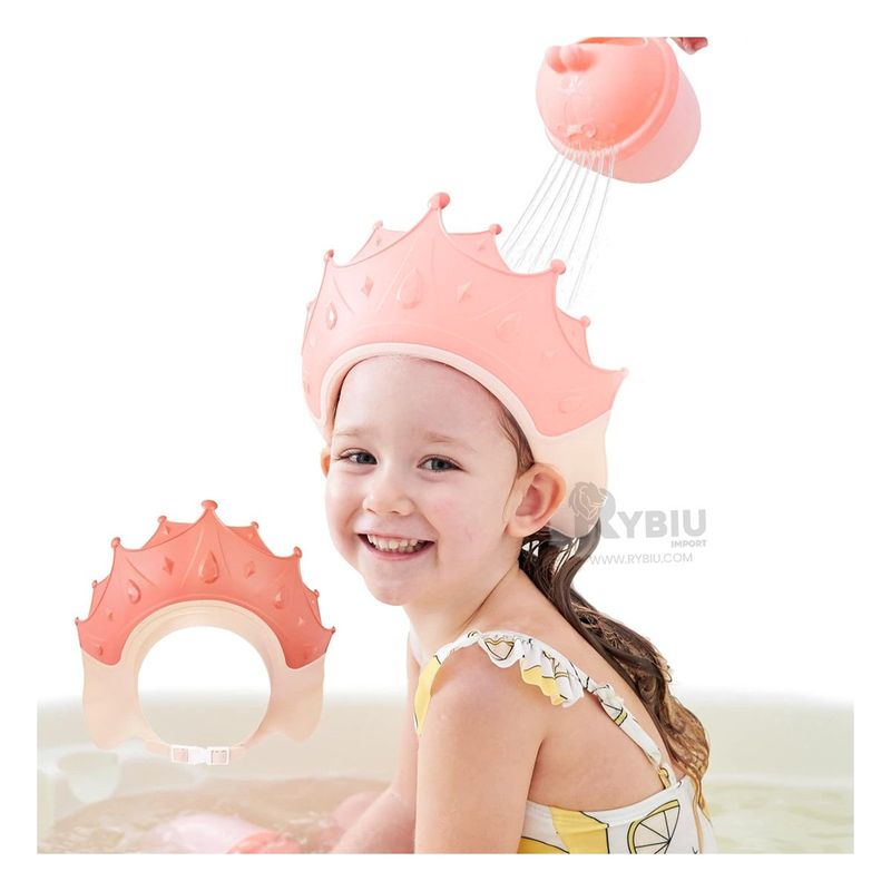 RYBIU IMPORT - Corona de Shampoo Ajustable Color Rosado Y+Regalo Agendita