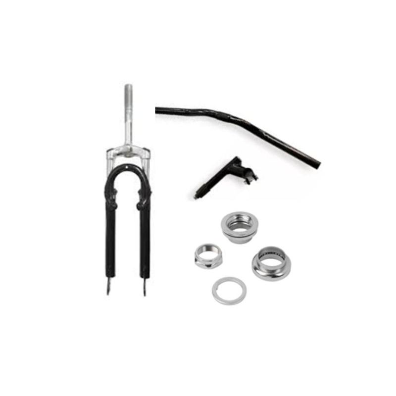 GENERICO - HORQUILLA CON SUSPENSION+TOMON+TAZAS DE HORQUILLA PARA BICI