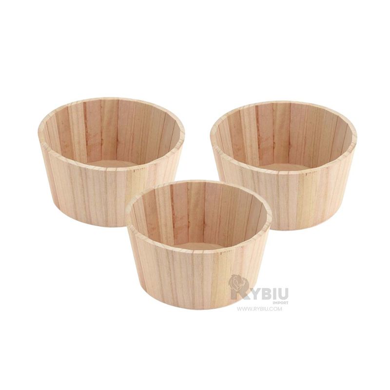 GENERICO - Balde Practico Almacenero en Tono Madera Y+Gift Stickers
