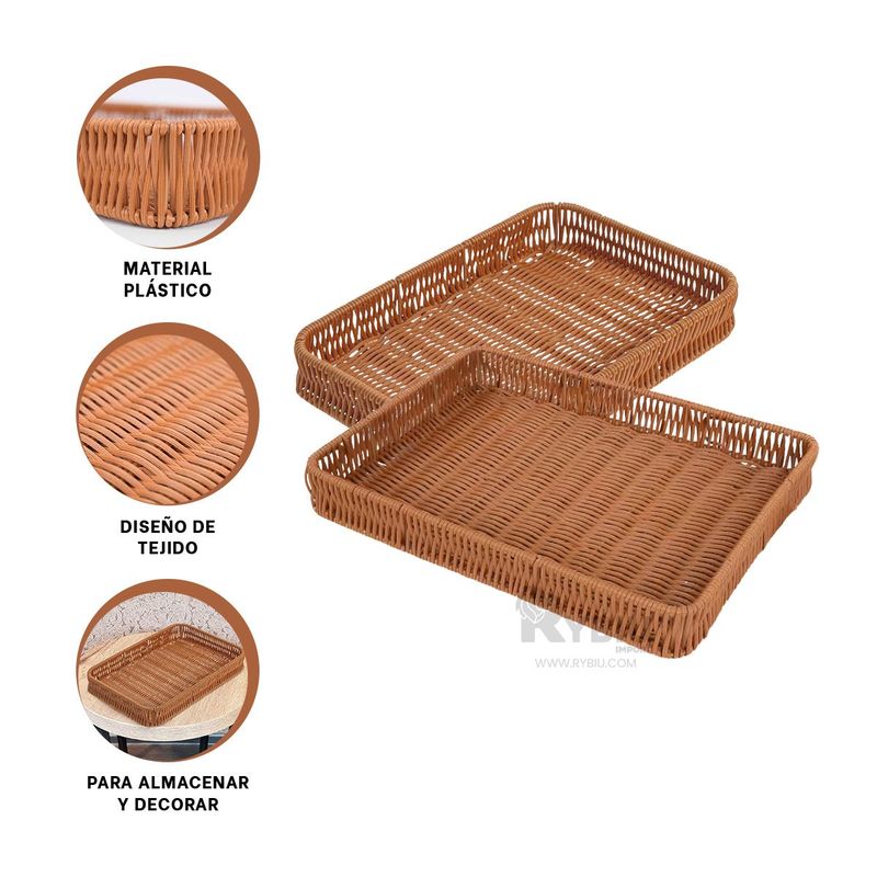 GENERICO - Canasta Amplia de 30x20x4cm de Marron Y+Regalo Agendita