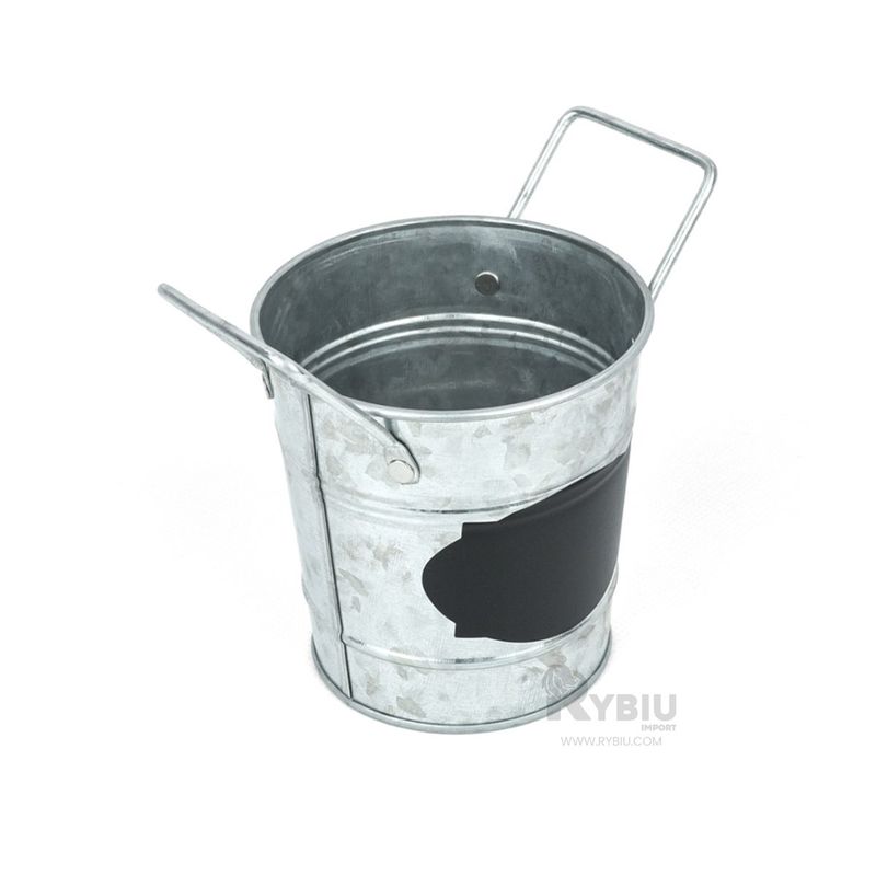 GENERICO - Maceta Resistente de Metal en Color Plateado Y+Gift Stickers