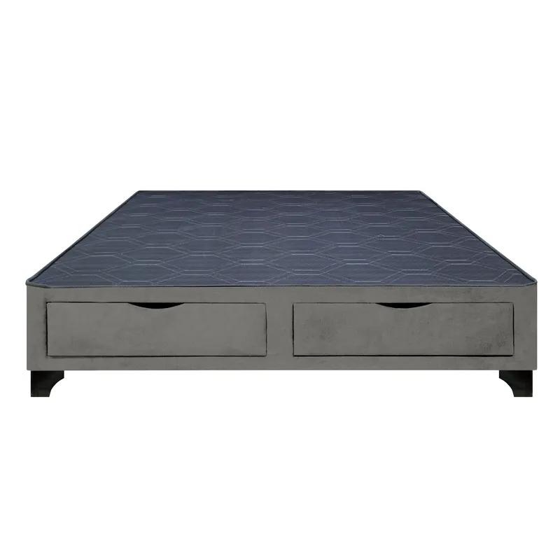 BARAKA HOME - Base de Cama Kolpa 2 Cajones Frontales 1.5 Plz - Gris Oscuro