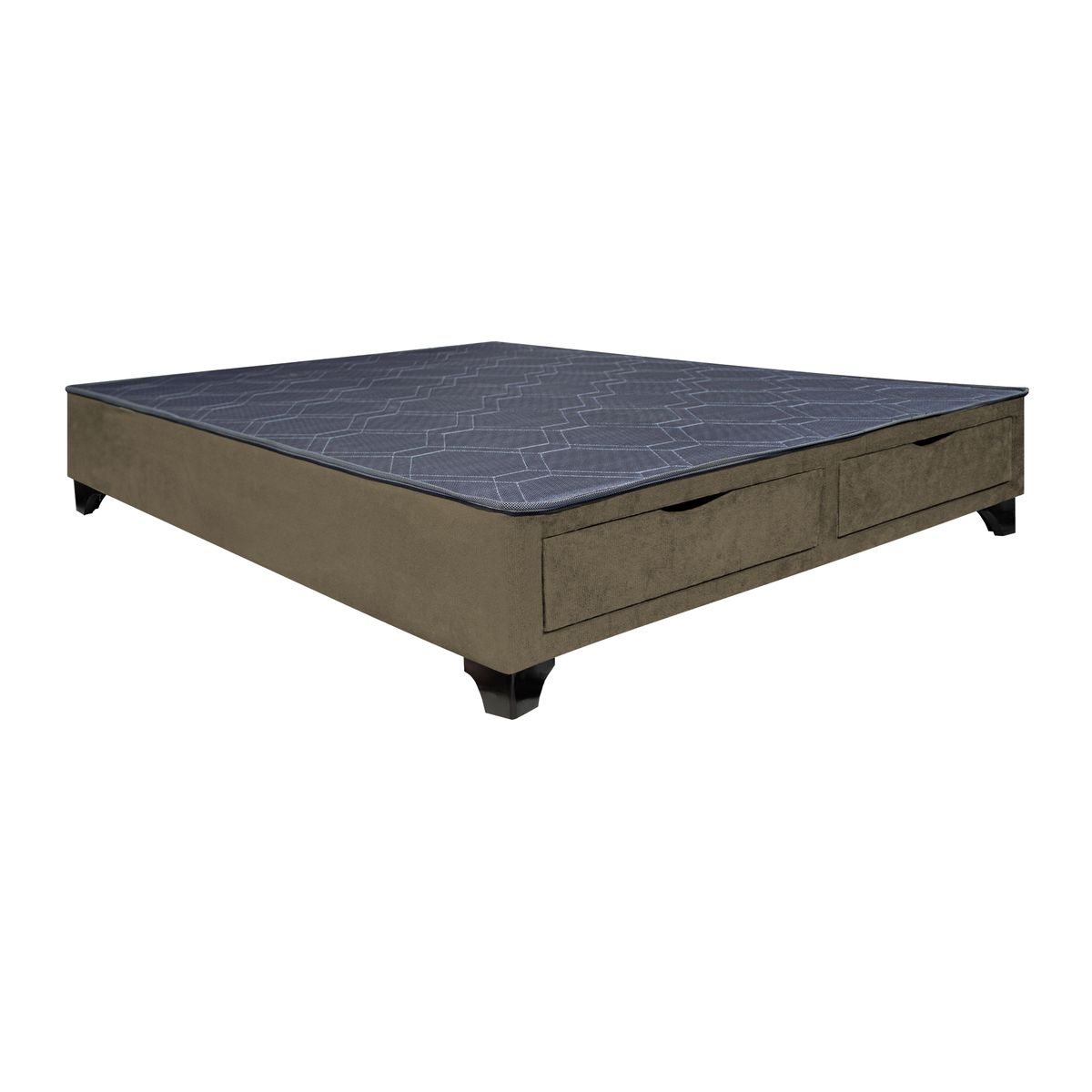 BARAKA HOME - Base de Cama Kolpa 2 Cajones Frontales 1.5 Plz - Beige oscuro