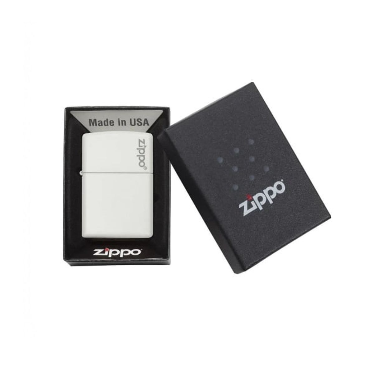 ZIPPO - Encendedor ZIPPO Classic White Matte Encendedor ZIPPO Logo