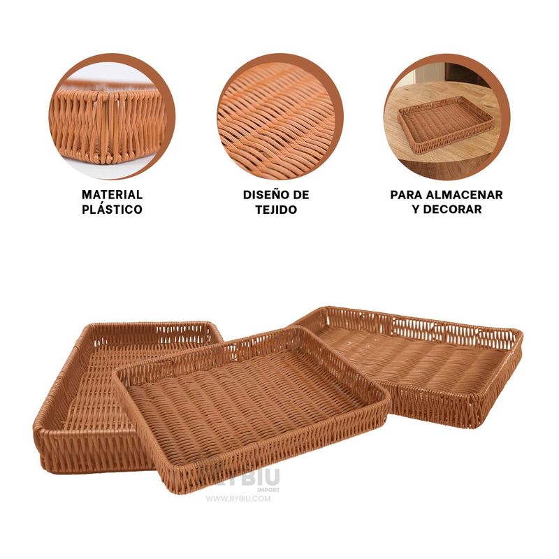 RYBIU IMPORT - Canasta Multiusos de 34x24x4cm Y+Envoltorio de Regalo
