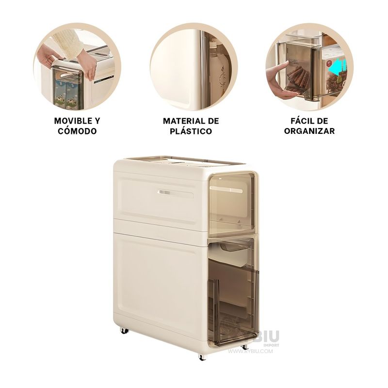 RYBIU IMPORT - Ropero Eficicente para el Hogar Color Beige Y+Gift Stickers