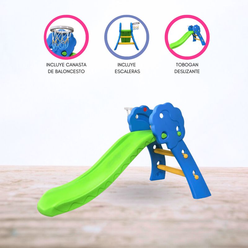 CUZKA - Tobogan con Canasto para Niños «RIDERE»