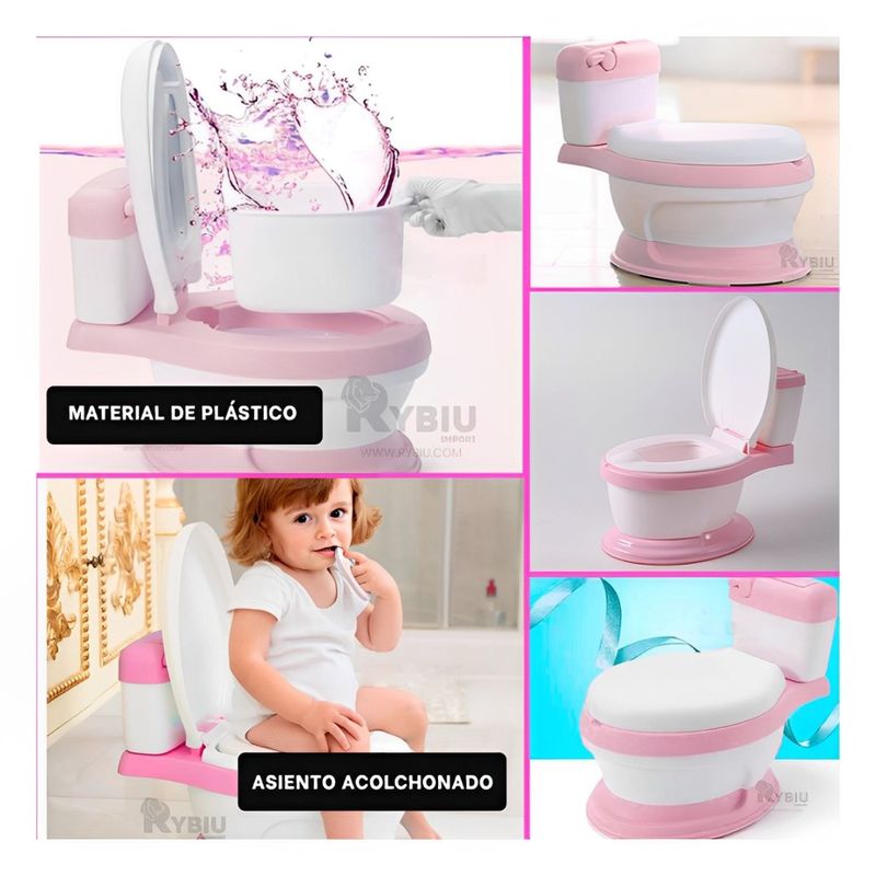 GENERICO - Bacin Practico para Niños Color Rosado Y+Regalo Agendita