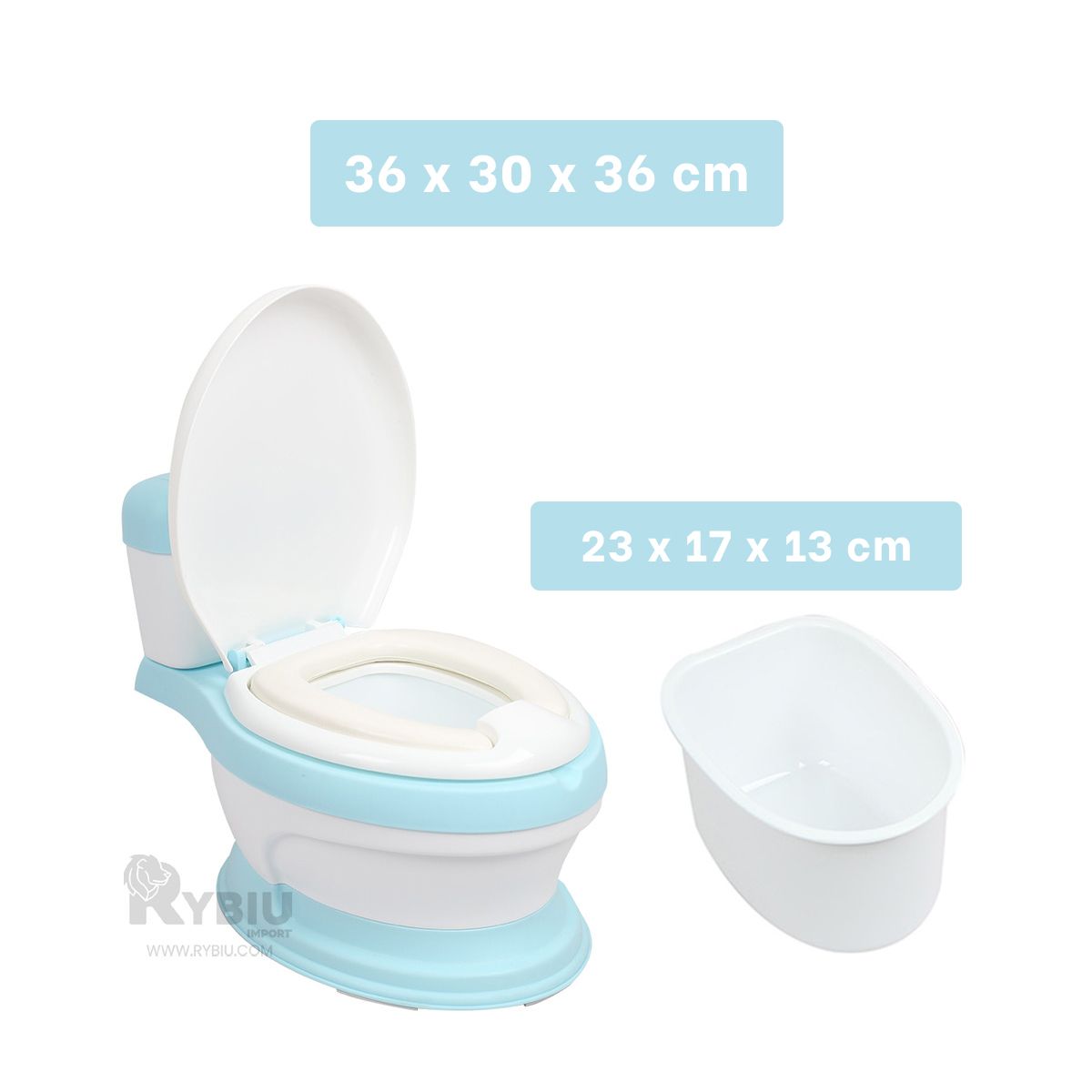 GENERICO - Inodoro Resistente de Color Celeste Y+Papel de Regalo