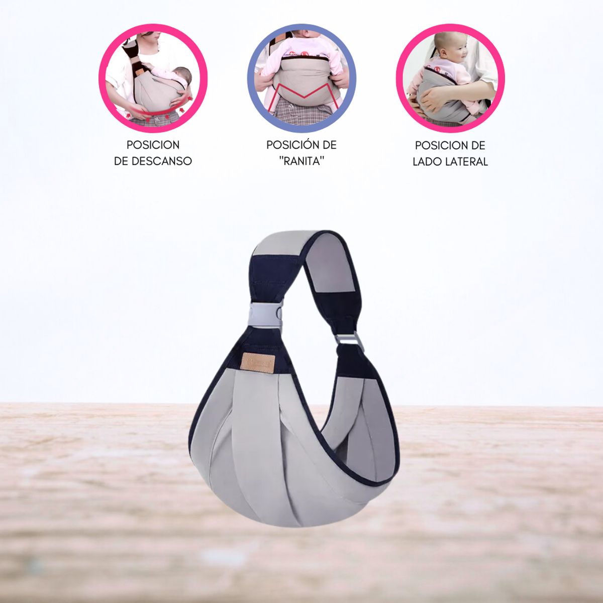 CUZKA - Canguro Ergonómico para Bebé «FULAR» Gray