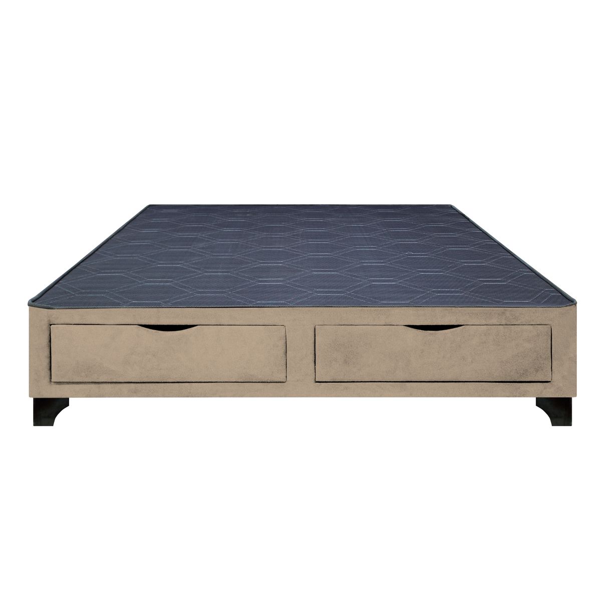 BARAKA HOME - Base de Cama Kolpa 2 Cajones Frontales 1.5 Plz - Beige Claro