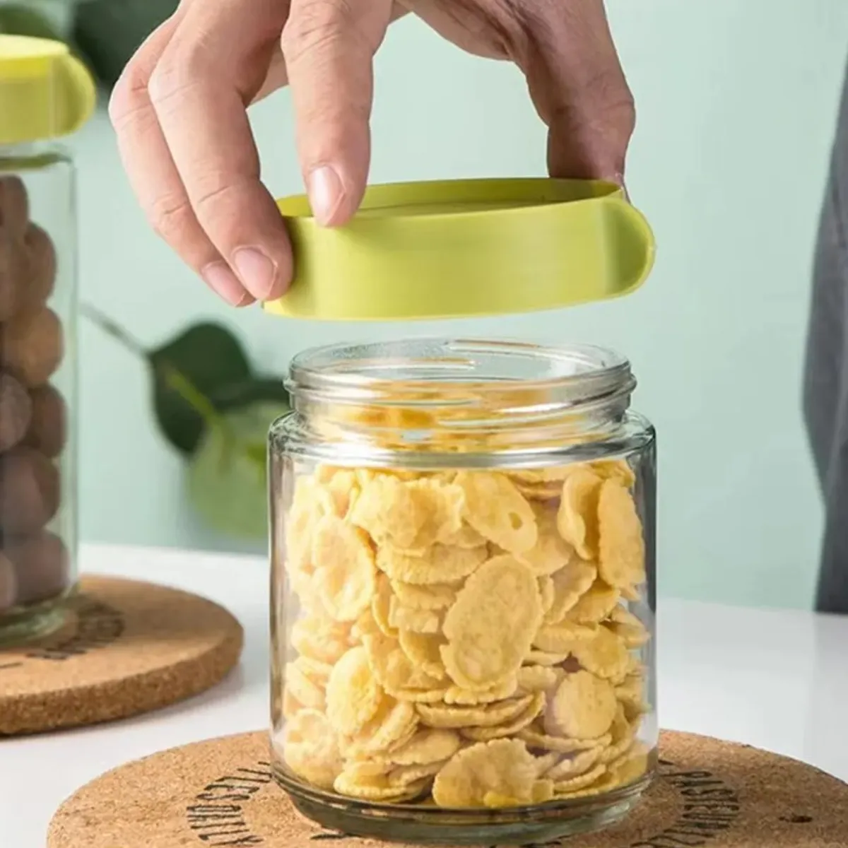 GENERICO - Set x 5 Organizadores de vidrio con Tapa Enroscable