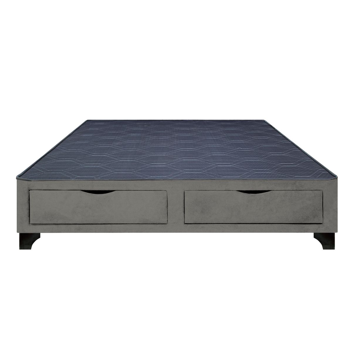 BARAKA HOME - Base de Cama Kolpa 2 Cajones Frontales 2 Plz - Gris Oscuro