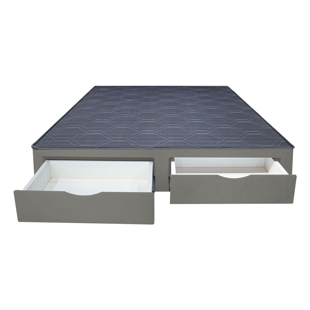 BARAKA HOME - Base de Cama Kolpa 2 Cajones Frontales 2 Plz - Gris Oscuro