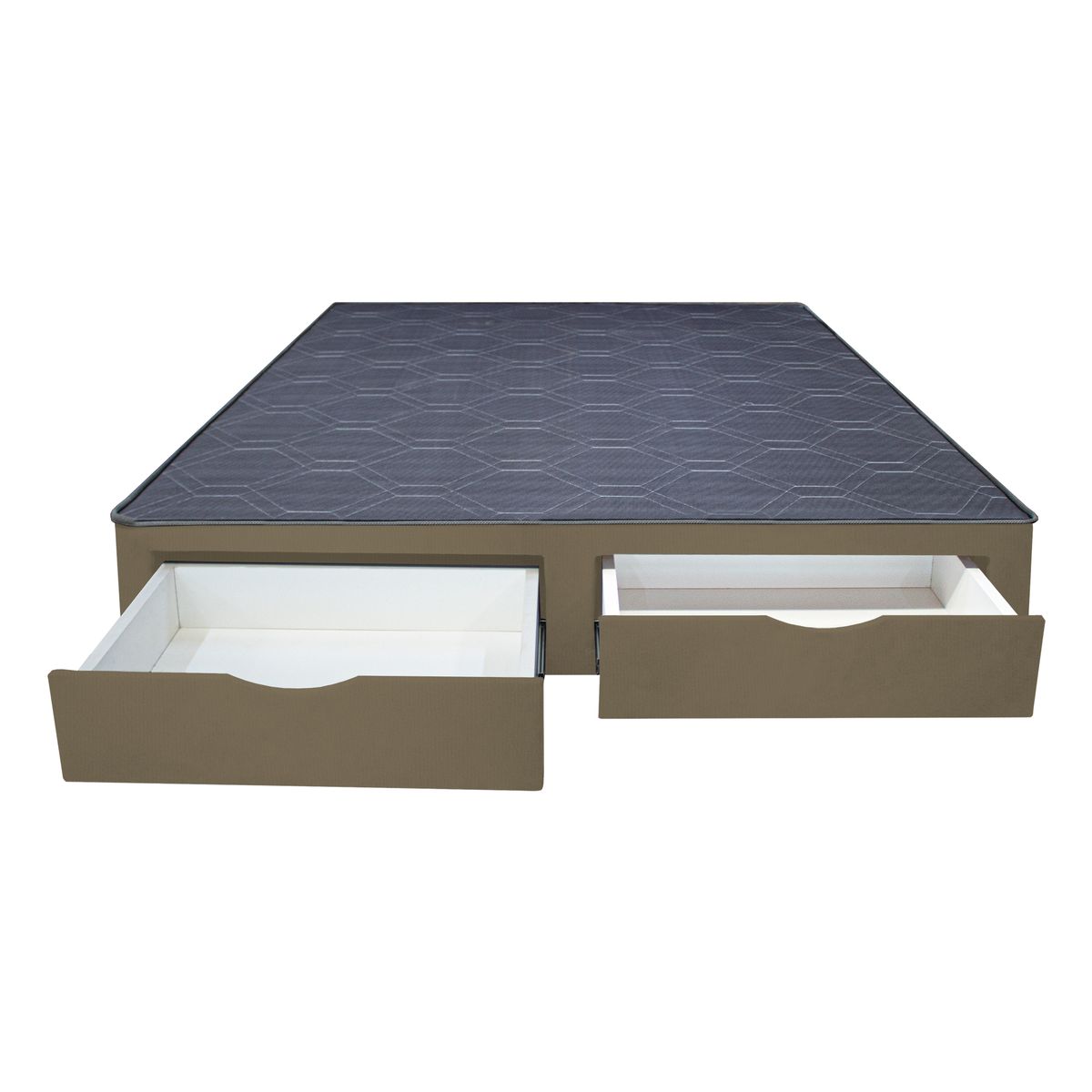 BARAKA HOME - Base de Cama Kolpa 2 Cajones Frontales 2 Plz - Beige Oscuro