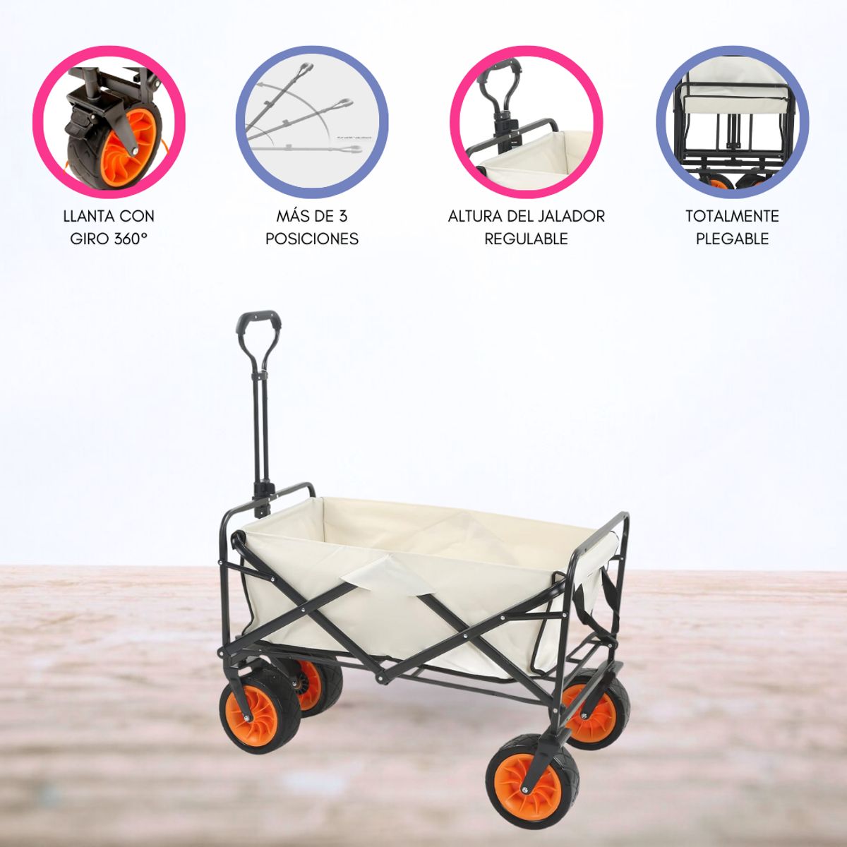 CUZKA - Carro de Carga Multiusos «CARRELLO» Beige