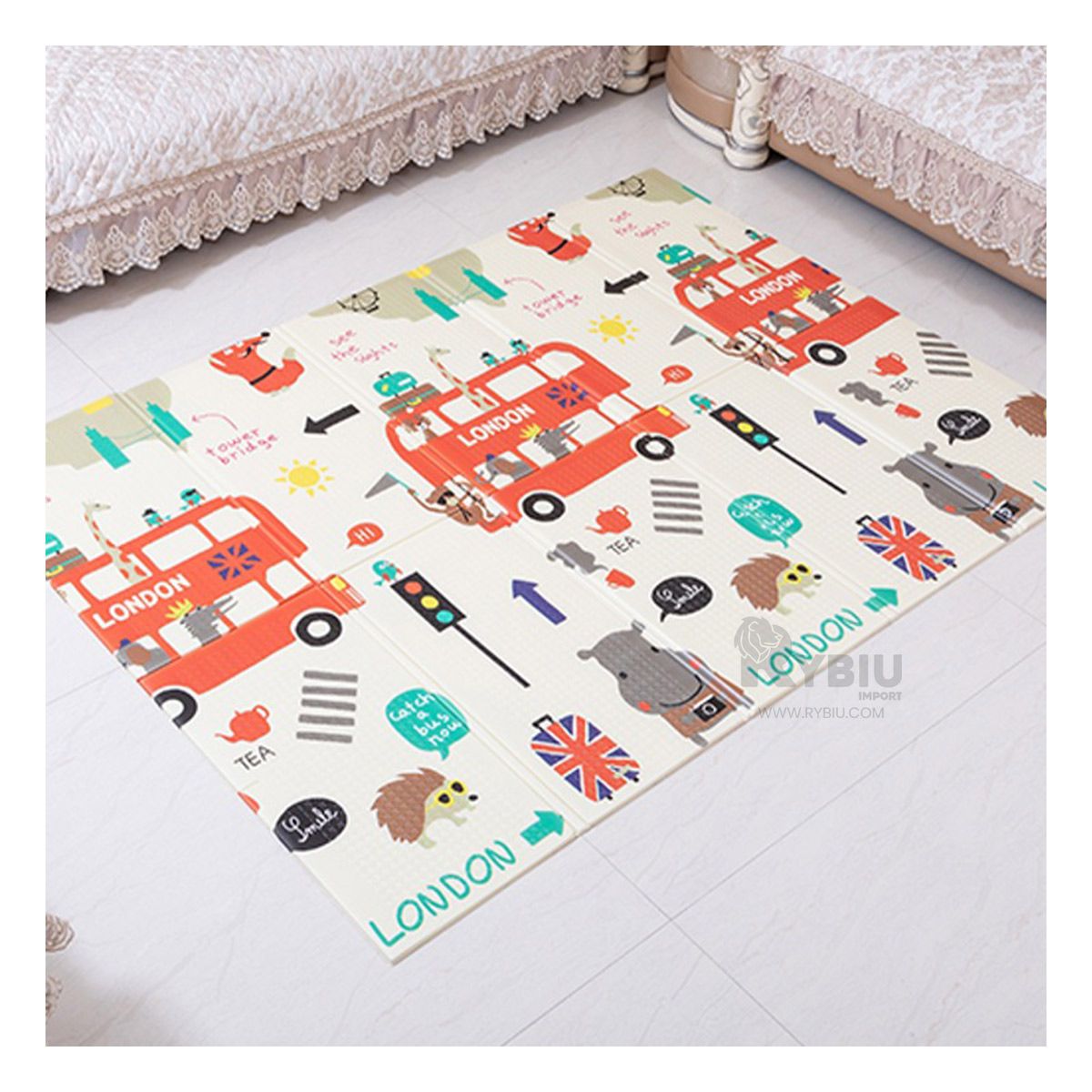 RYBIU IMPORT - Alfombra Plegable Antigolpes para Niños Multicolor