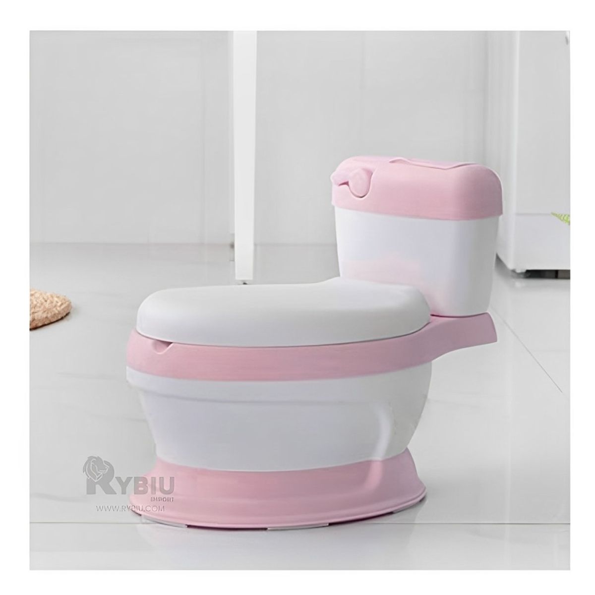 GENERICO - Inodoro con Buena Calidad en Tono Rosado Y+Papel de Regalo