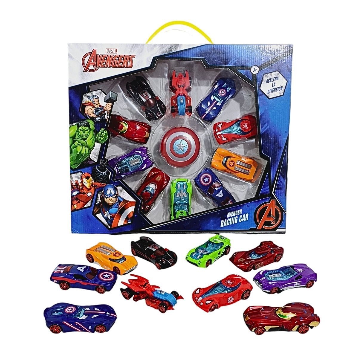 GENERICO - Pack 10 Carros Metal Avengers Juguete para Niños