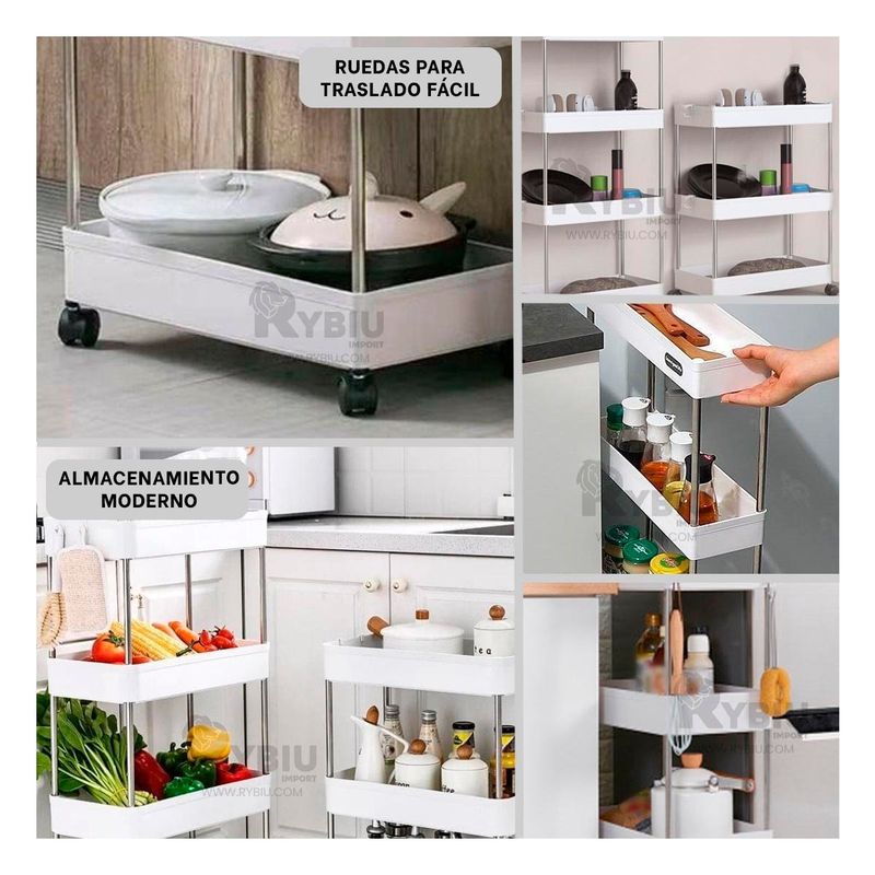 GENERICO - Mueble con Llantitas en Blanco Y+Envoltorio de Regalo