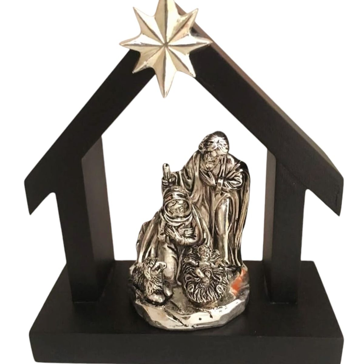 PERU - Adorno, Nacimiento, Misterio de Jesus madera y plaque 11 cm