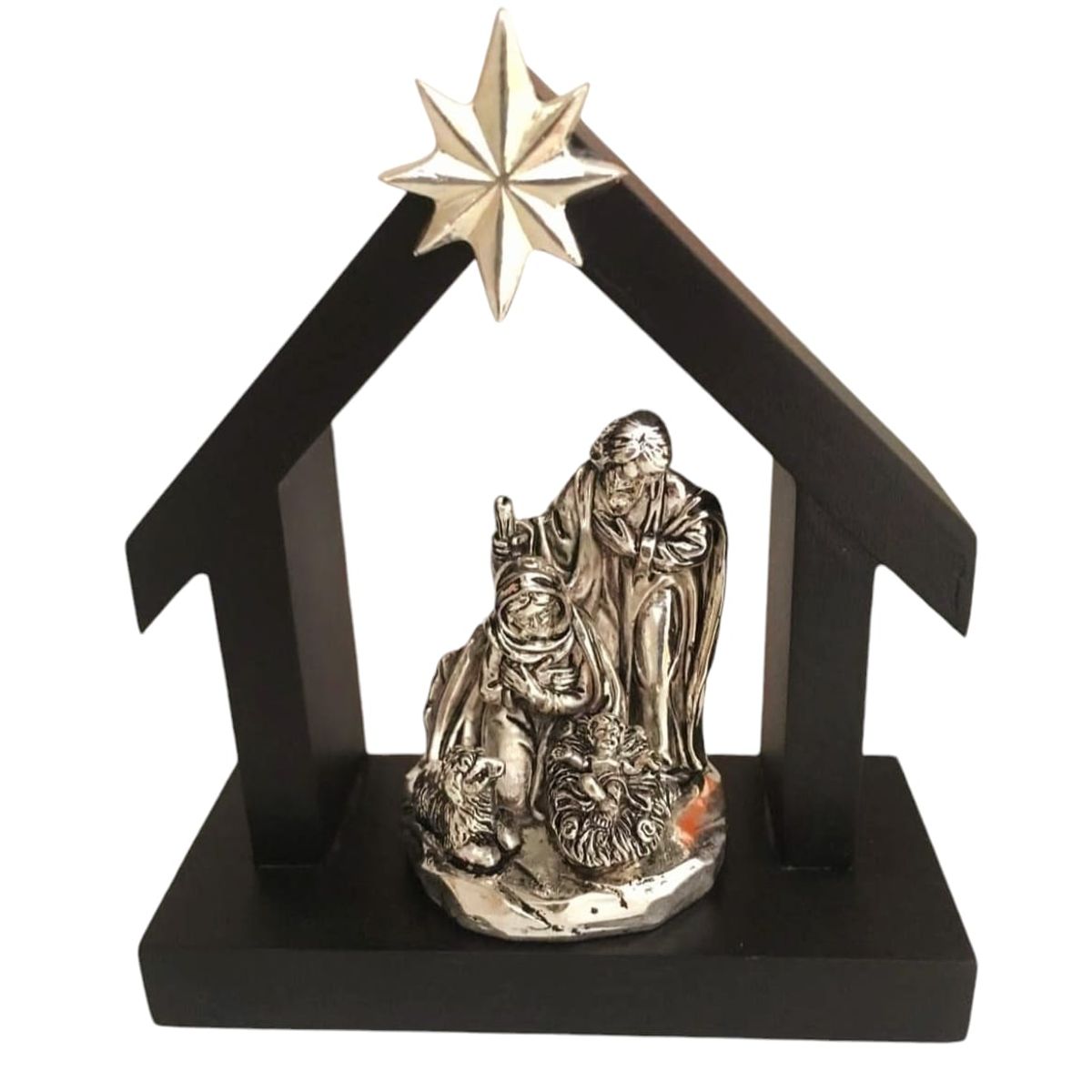 PERU - Adorno, Nacimiento, Misterio de Jesus madera y plaque 11 cm