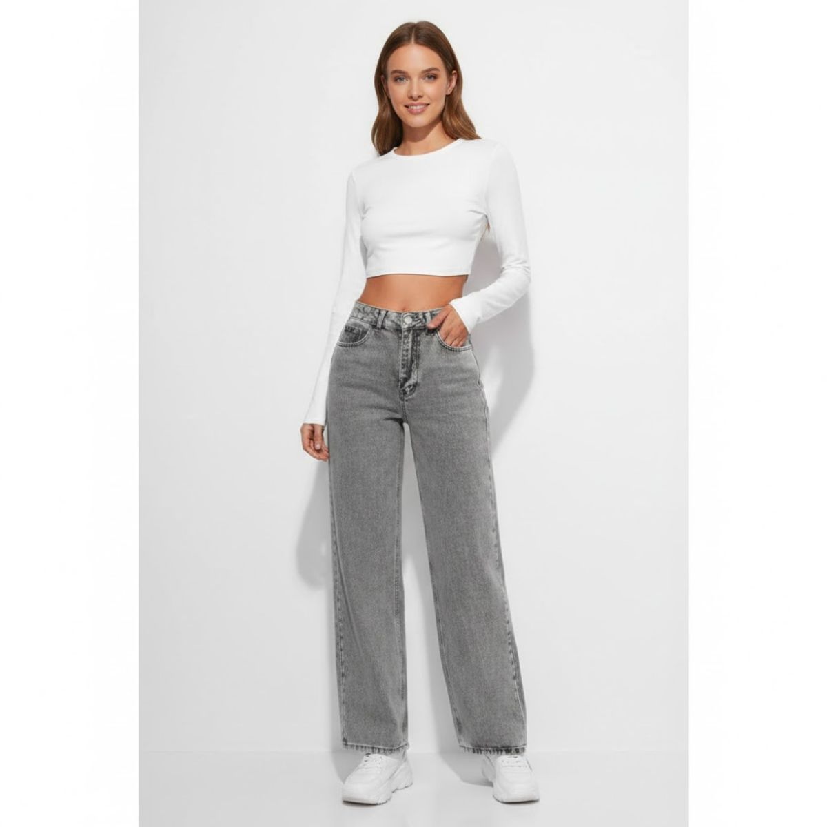 GENERICO - Pantalon Jean Wide Leg - Jean Rigido